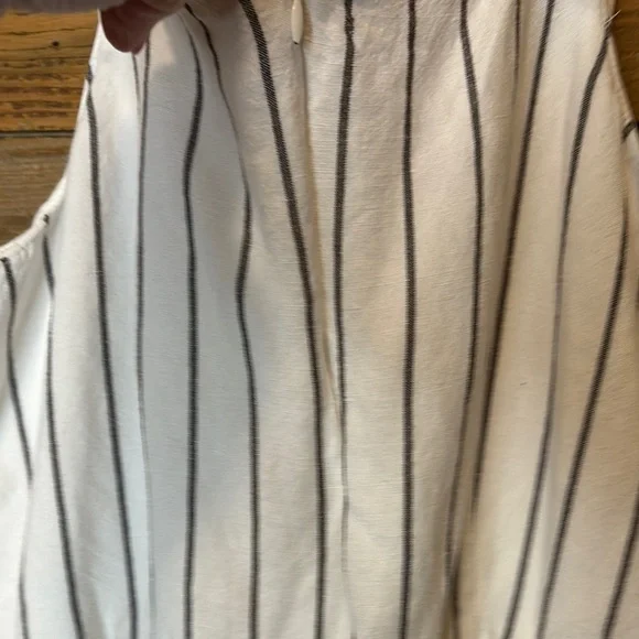 Ann Taylor Linen White Striped Linen Jumpsuit adorable!! - Picture 7 of 8